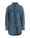 Pinko Woman Denim Shirt Blue Size S Cotton
