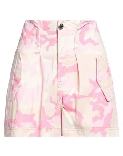 Pinko Woman Denim Shorts Beige Size 4 Cotton