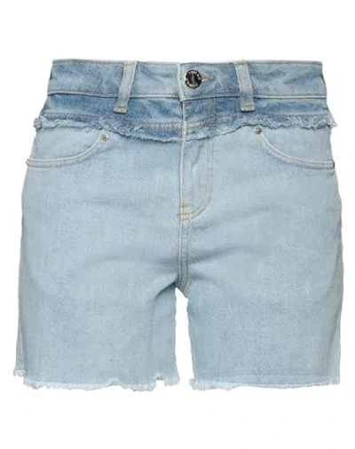 Pinko Woman Denim Shorts Blue Size 10 Cotton, Elastane