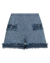 Pinko Woman Denim Shorts Blue Size 12 Cotton, Polyamide, Acrylic In Blue