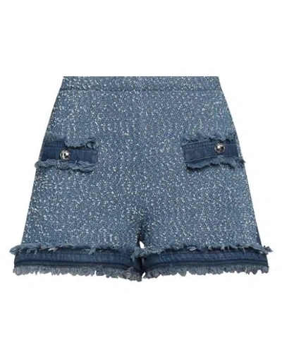 Pinko Woman Denim Shorts Blue Size 12 Cotton, Polyamide, Acrylic