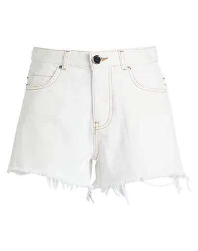 Pinko Woman Denim Shorts Ivory Size 29 Cotton, Polyester In White