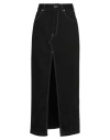Pinko Slit-front Denim Skirt In Black