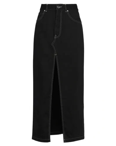PINKO PINKO WOMAN DENIM SKIRT BLACK SIZE 6 COTTON