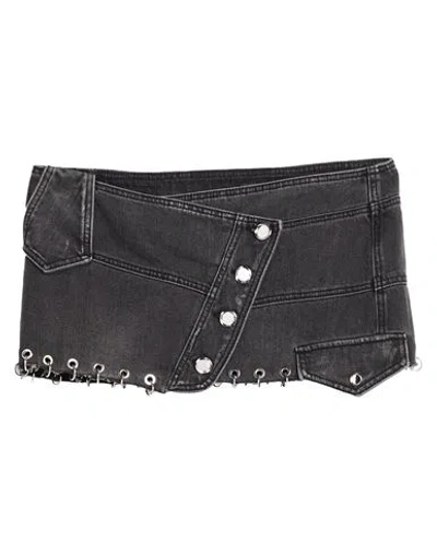 Pinko Woman Denim Skirt Black Size 4 Cotton