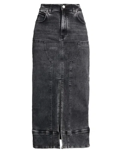 Pinko Woman Denim Skirt Black Size 4 Cotton, Elastane