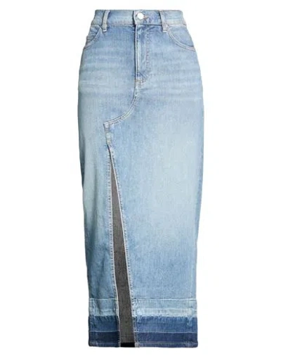 Pinko Woman Denim Skirt Blue Size 4 Cotton, Elastomultiester, Elastane