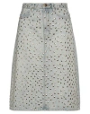 Pinko Woman Denim Skirt Blue Size 6 Cotton, Brass