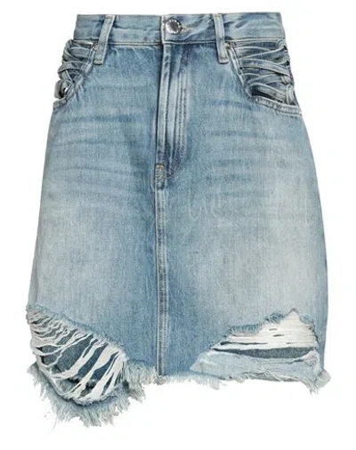 Pinko Woman Denim Skirt Blue Size 8 Cotton