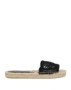Pinko Woman Espadrilles Black Size 6 Textile Fibers In Black