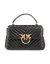 Pinko Foldover Quilted Shoulder Bag With Chain Strap In Black