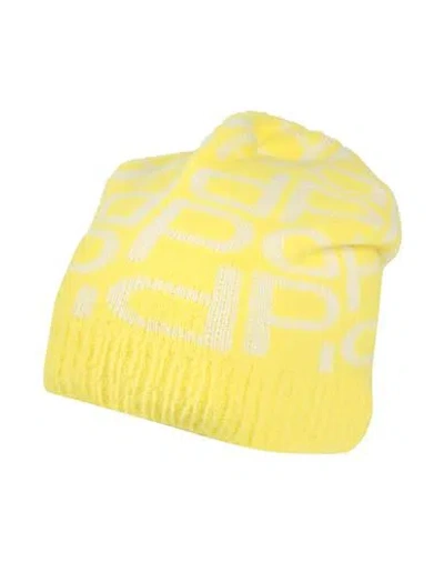 Pinko Woman Hat Yellow Size Onesize Polyamide, Modal, Acrylic In Yellow