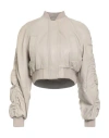 Pinko Woman Jacket Beige Size M Sheepskin, Polyester, Elastane In Nude
