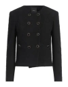 Pinko Woman Jacket Black Size 6 Cotton, Polyester, Acrylic