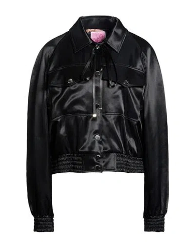 Pinko Woman Jacket Black Size L Viscose, Acetate, Polyester, Polypropylene In Multi