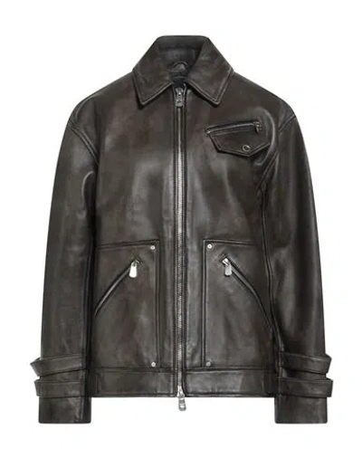 Pinko Woman Jacket Black Size S Sheepskin In Brown