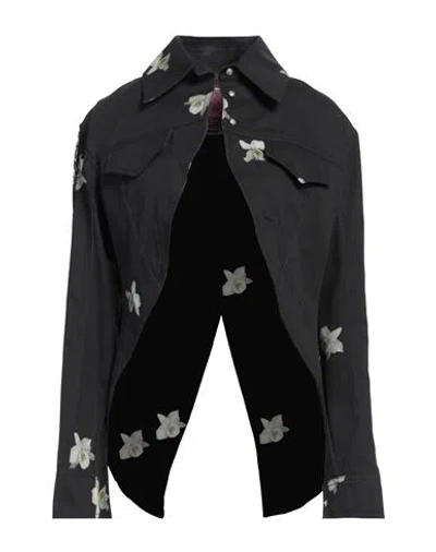 Pinko Woman Jacket Charcoal Size S Cotton In Grey