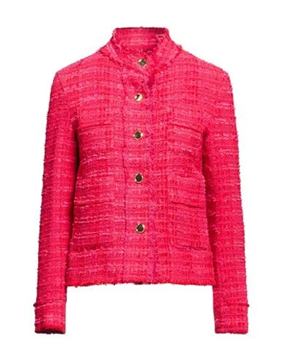 Pinko Woman Jacket Fuchsia Size 2 Cotton, Polyester, Acrylic, Wool, Viscose