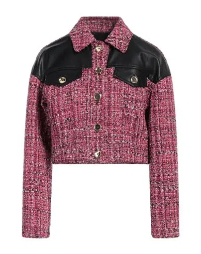 Pinko Woman Jacket Fuchsia Size 4 Cotton, Acrylic, Polyester, Wool, Synthetic Fibers