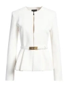 Pinko Woman Jacket Off White Size 4 Polyester, Elastane In Off White