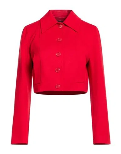 Pinko Woman Jacket Red Size 10 Viscose, Nylon, Elastane