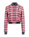 Pinko Woman Jacket Red Size 10 Cotton, Polyamide, Elastane In Red