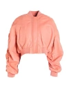 Pinko Woman Jacket Salmon Pink Size S Sheepskin In Pink