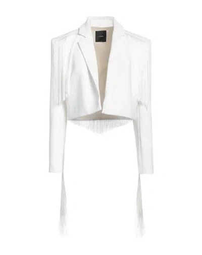 Pinko Woman Jacket White Size 10 Polyester, Elastane