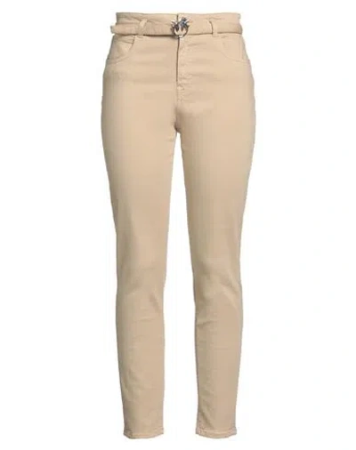 Pinko Woman Jeans Beige Size 27 Cotton, Viscose, Lyocell, Elastomultiester, Elastane