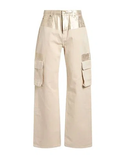 Pinko Woman Jeans Beige Size 29 Cotton In Neutral