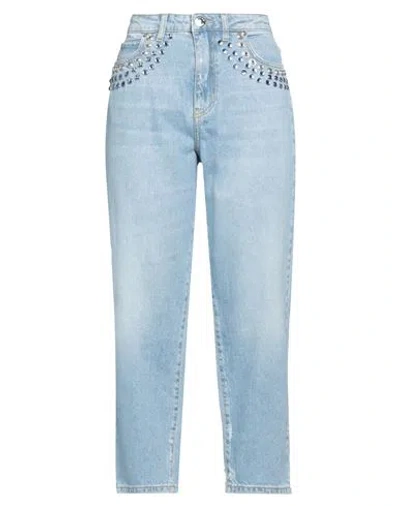 Pinko Woman Jeans Blue Size 28 Cotton, Glass, Copper