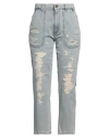 Pinko Jeans Cloe In Cotone Con Design A Strappi In Blue
