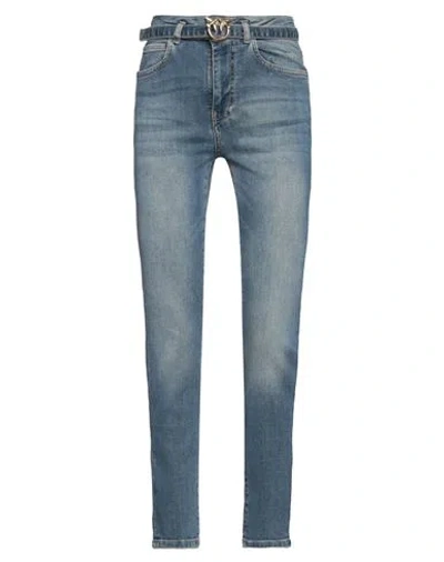 Pinko Skinny-cut Belted Jeans In Blue