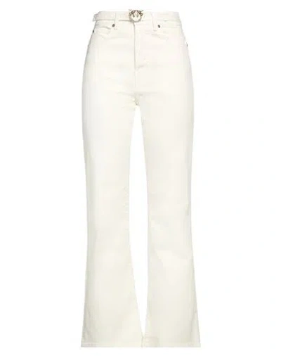 PINKO PINKO WOMAN JEANS IVORY SIZE 26 COTTON, ELASTANE