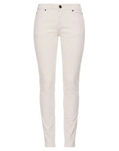Pinko Woman Jeans Ivory Size 28 Cotton, Elastane In Neutral
