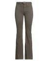 Pinko Woman Jeans Military Green Size 28 Cotton, Elastane In Green