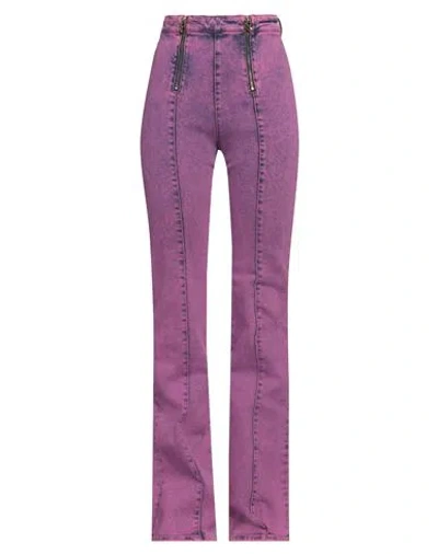 Pinko Woman Jeans Purple Size 27 Cotton, Lyocell, Polyester, Elastane