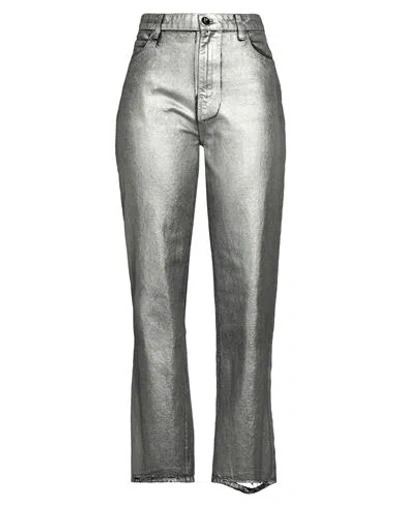 Pinko Woman Denim Pants Silver Size 30 Cotton