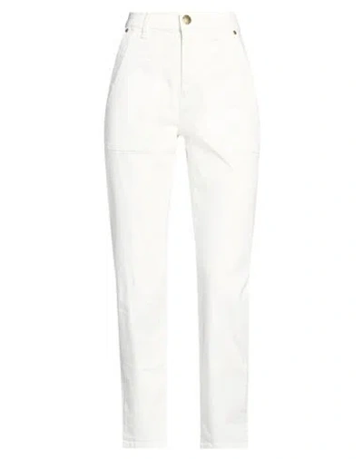 Pinko Woman Jeans White Size 25 Cotton, Elastomultiester, Elastane