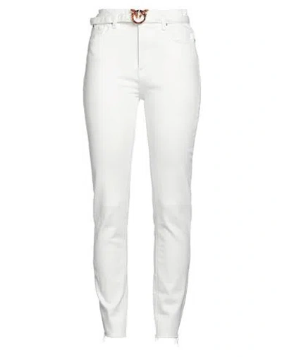 Pinko Woman Jeans White Size 32 Cotton, Viscose, Lyocell, Elastomultiester, Elastane