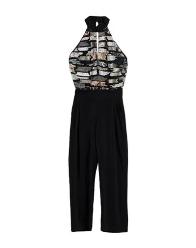 Pinko Woman Jumpsuit Black Size 10 Polyester, Polypropylene, Glass In Multi