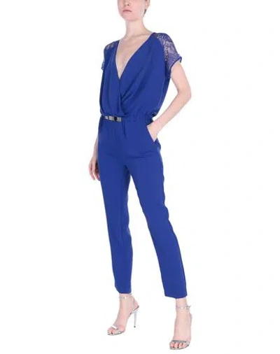 Pinko Woman Jumpsuit Blue Size 8 Polyester, Polyamide, Viscose