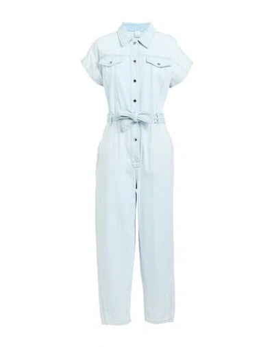Pinko Woman Jumpsuit Blue Size 8 Cotton