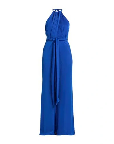 Pinko Woman Jumpsuit Bright Blue Size 0 Polyester