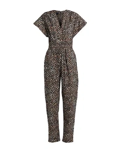 Pinko Woman Jumpsuit Khaki Size 4 Cotton In Beige