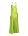 Pinko V-neck Satin Slip Gown In Green