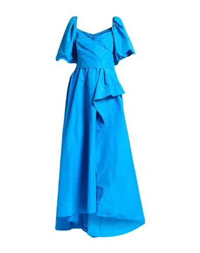 Pinko Woman Maxi Dress Azure Size 6 Polyester In Blue
