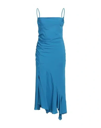 Pinko Woman Maxi Dress Azure Size 8 Acetate, Silk In Blue
