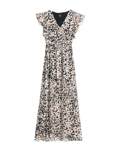 Pinko Woman Maxi Dress Beige Size 2 Polyester, Metal