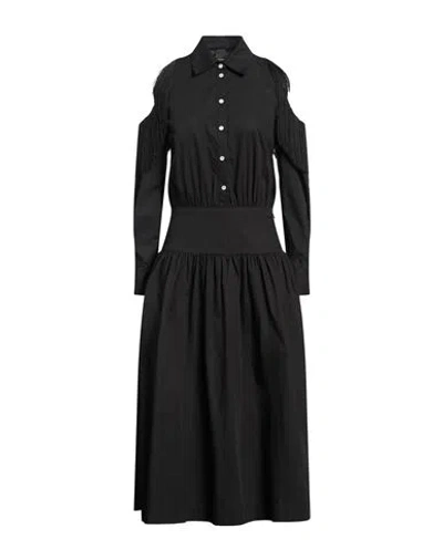 Pinko Woman Maxi Dress Black Size 6 Cotton